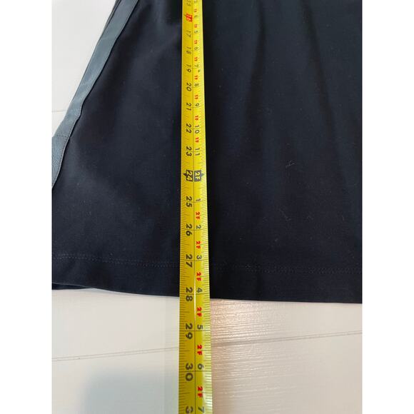 Chico’s Tunic Top Black Faux Leather Accents Long Sleeves Sz L Whimsigoth Edgy - Picture 9 of 9